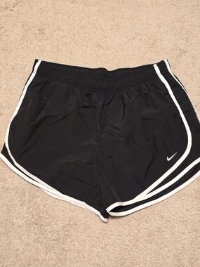 Nike Black Women's Dri-Fit Shorts with White Trim